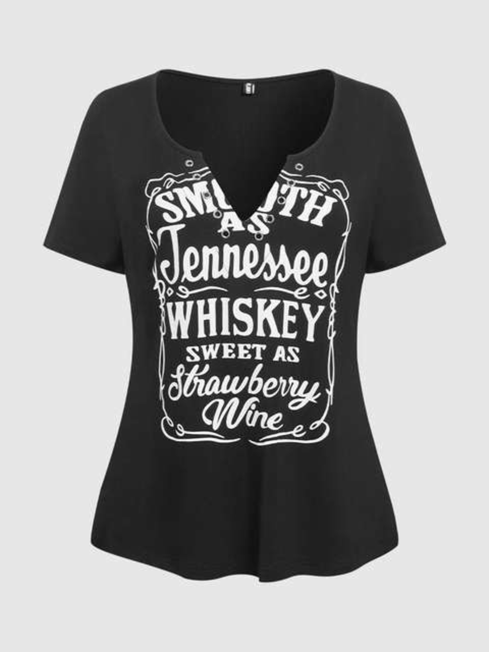 Tennessee Whiskey Graphic V-Neck Tee - Black - Picture 2 of 7